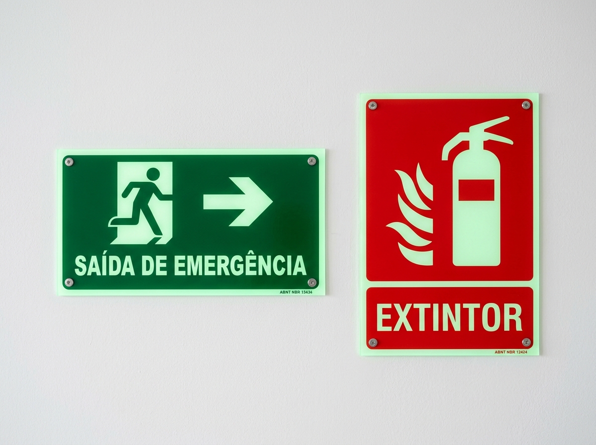 Placas de Sinalização Fotoluminescente